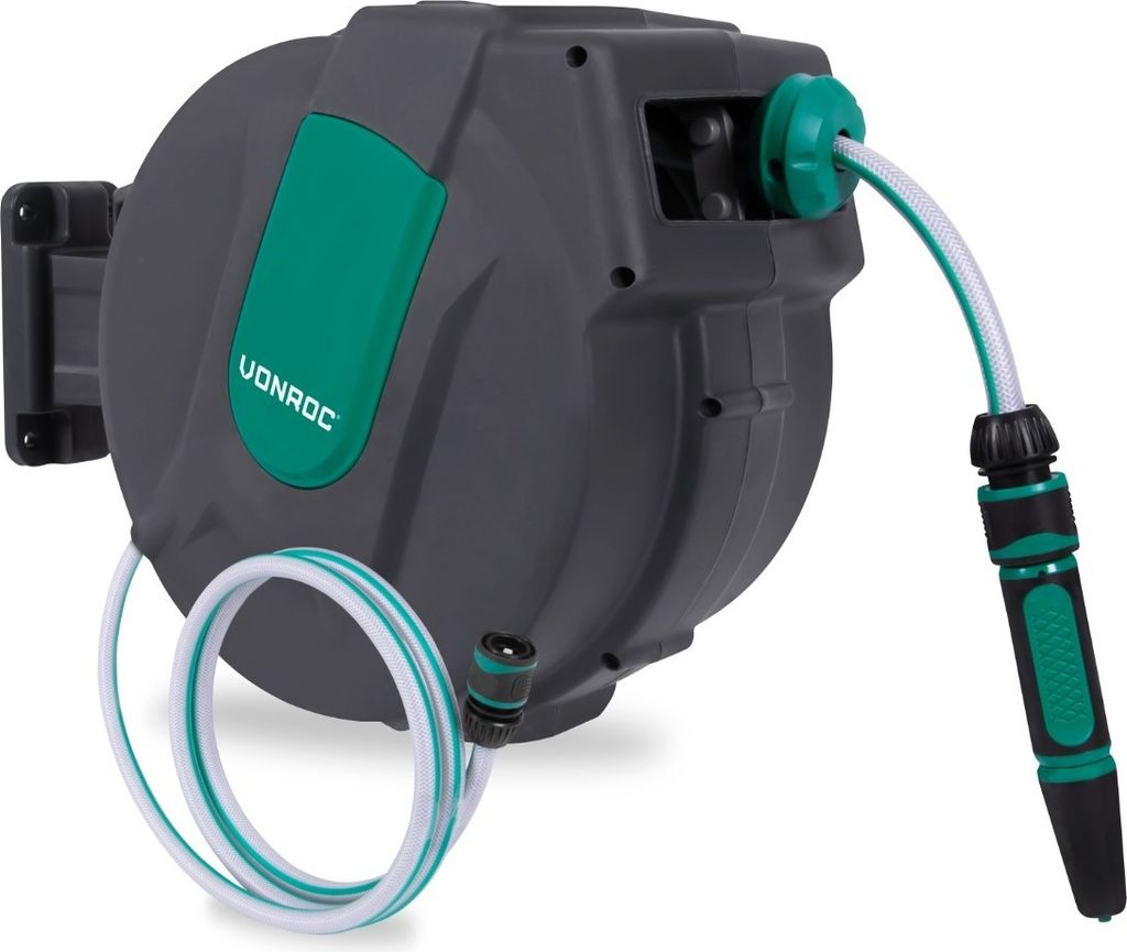 Vonroc Schlauchtrommel Gartenschlauch als Schlauchaufroller 15 Meter
