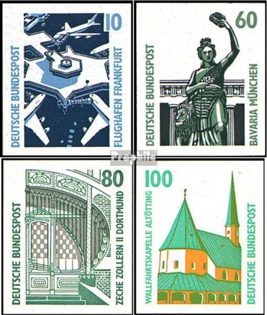Briefmarken BRD (BR.Deutschland) 1991 Mi 1531-1534 (kompl.Ausgabe) selbstklebende Ausgabe gestempelt Sehenswürdigkeiten (IX)