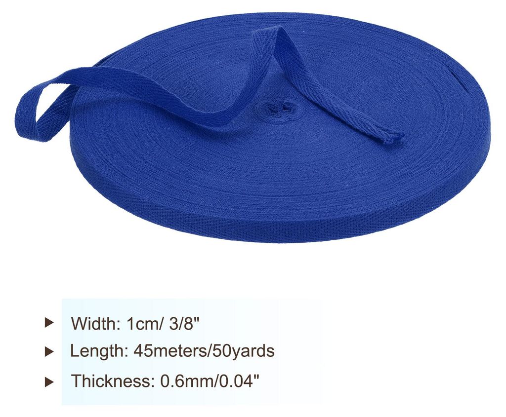 Baumwollband Baumwolle Gurtband 10mm x 45m, Schr?gband Baumwoll Nahtband K?perband Saumband Einfassband Stoffband Webband zum N?hen fš¹r DIY Bast...