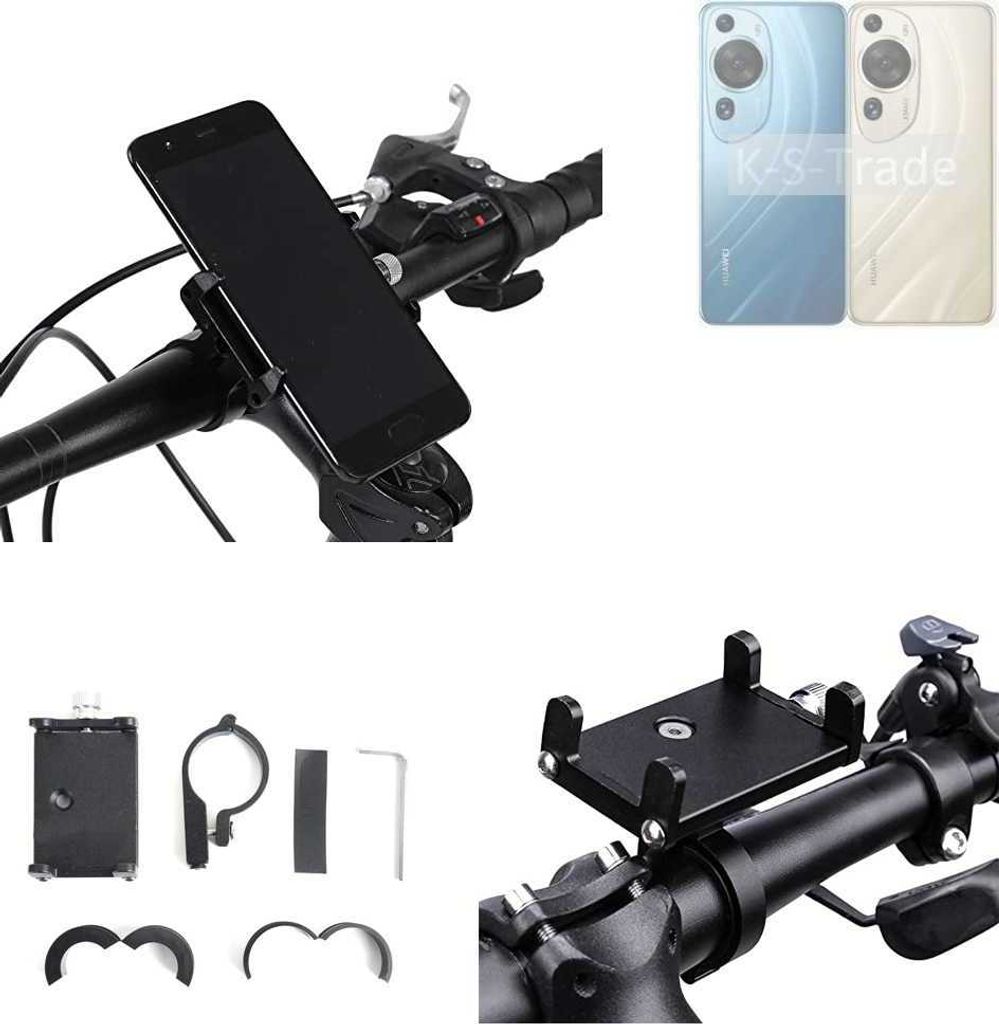 K-S-Trade Handyhalterung für das Fahrrad kompatibel mit Huawei P60 Art Halter Lenkstange Fahrradhalterung Motorrad Bike Mount Befestigung Smartphone