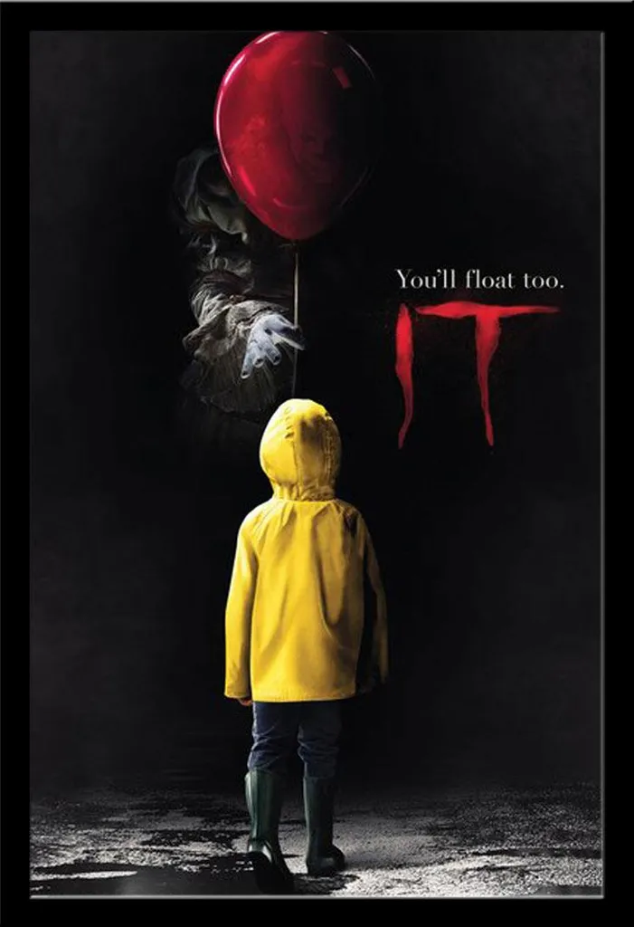 Affiche It Ça Stephen King Georgie avec Cadre Shinsuke Maxi MDF Noir