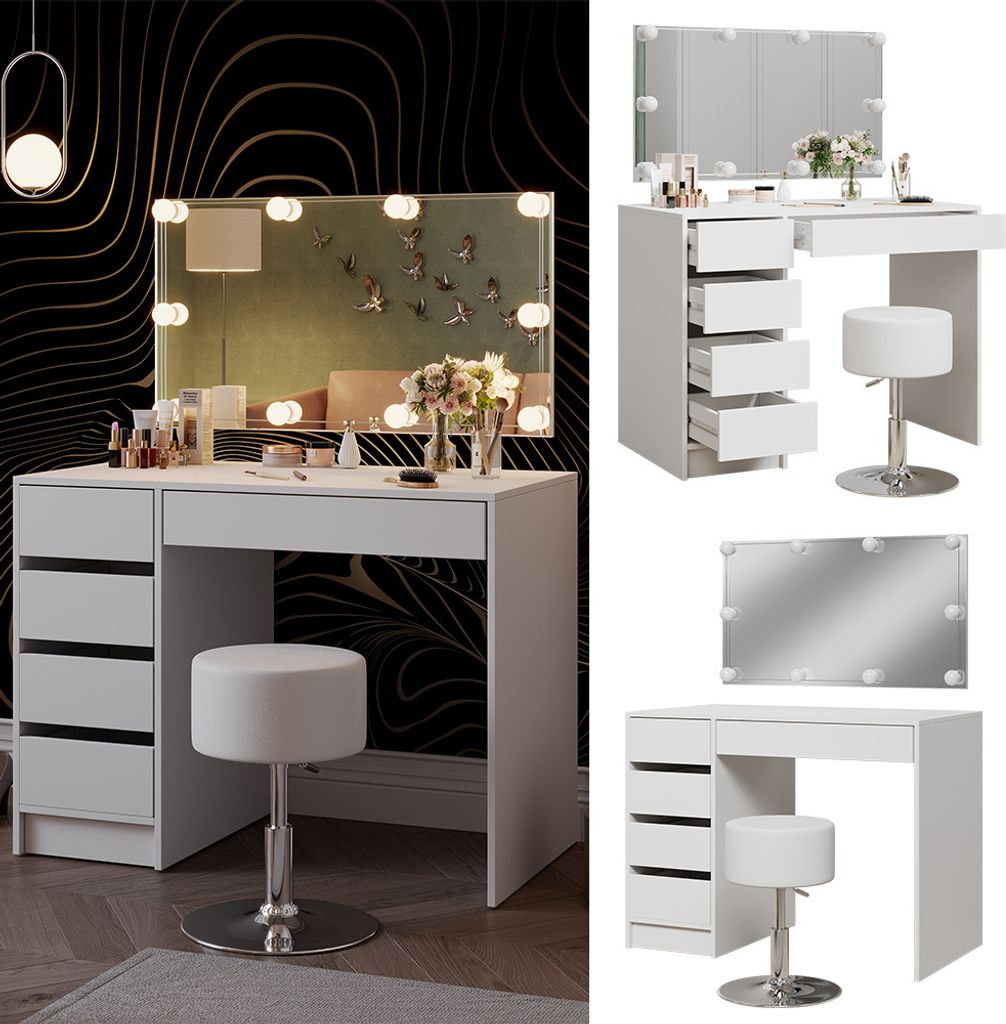 Vicco Coiffeuse Coiffeuse Sherry Blanc 90x75 c oderne Chabre à