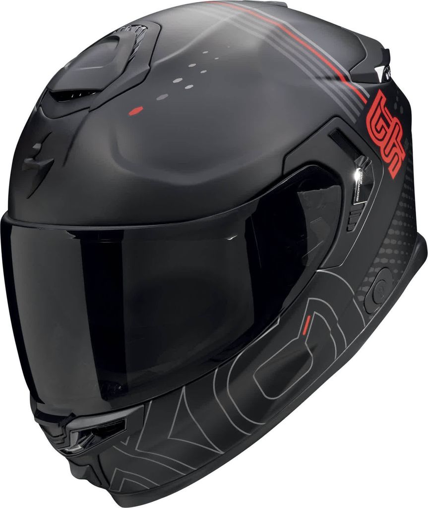 SCORPION EXO-GT SP AIR TECHLANE Integralhelm matt schwarz-grau-rot S S in grau/rot/schwarz