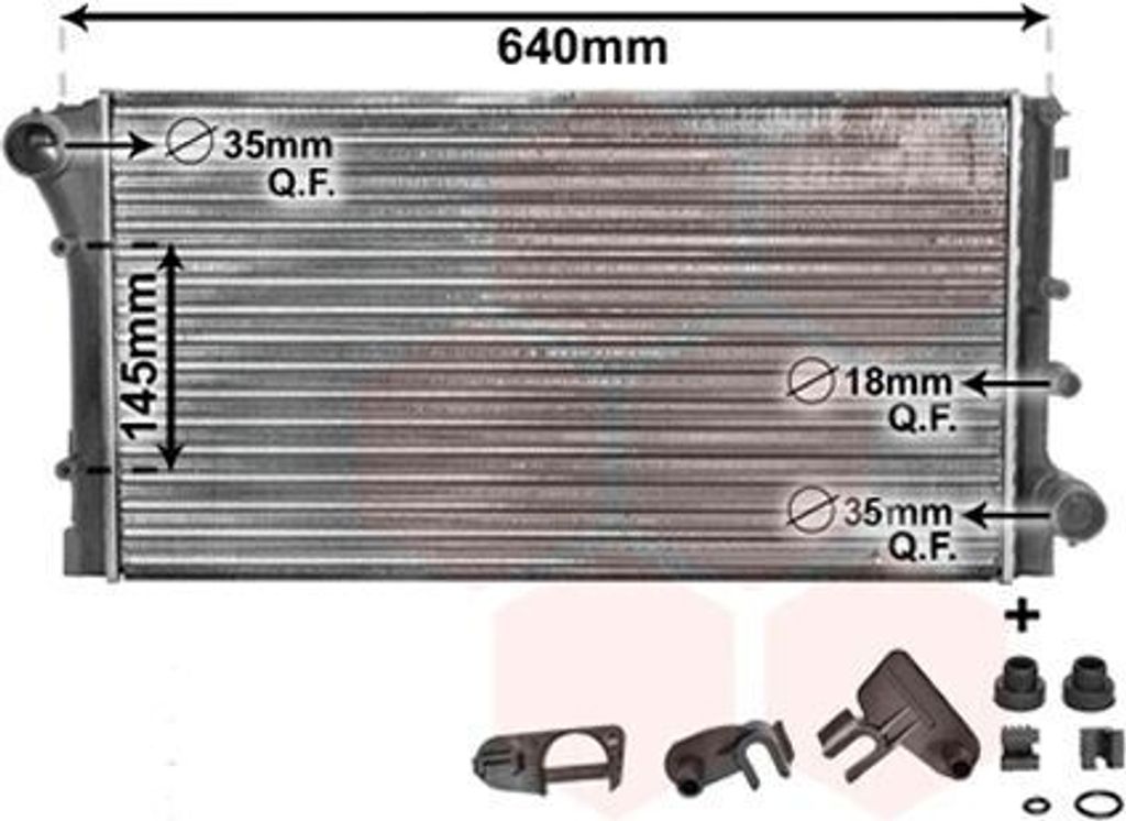 VAN WEZEL 17002292 - OE 46798743 Kühler, Motorkühlung für Panda