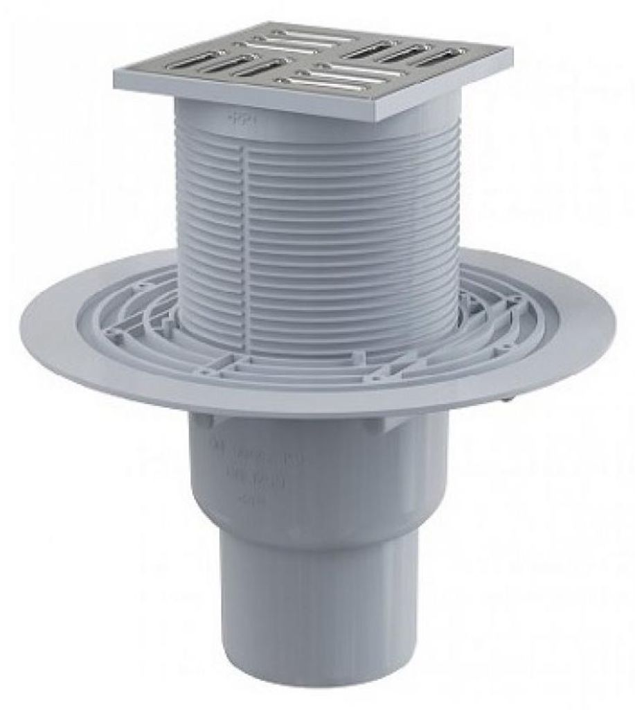 AlcaDrain Bodenablauf 105×105/50/75 mm mit einem Produktbild 