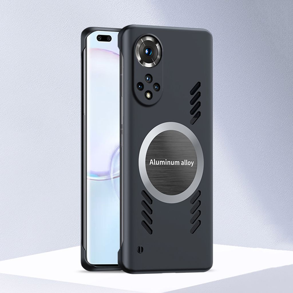 Honor 50 Pro Hülle, Frameless PC Matt Kühlabdeckung Loch Wärmeableitung Schutzhülle für Honor 50 Pro Schwarz