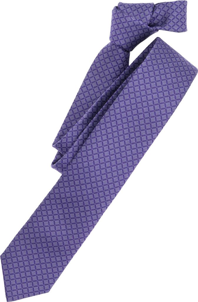 VENTI Herren Business-Krawatte 6cm Seide gewebt Lila kariert