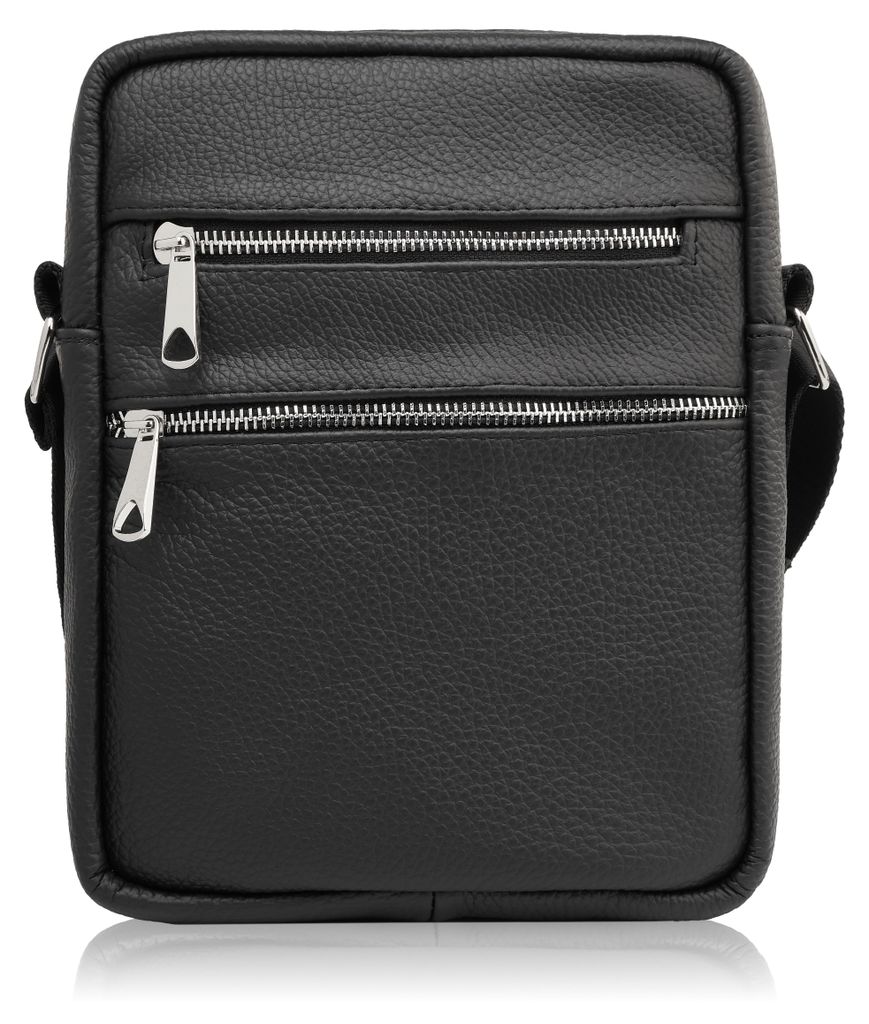 Herren Lederbeutel Umhängetasche schwarz Abruzzo ABR-05