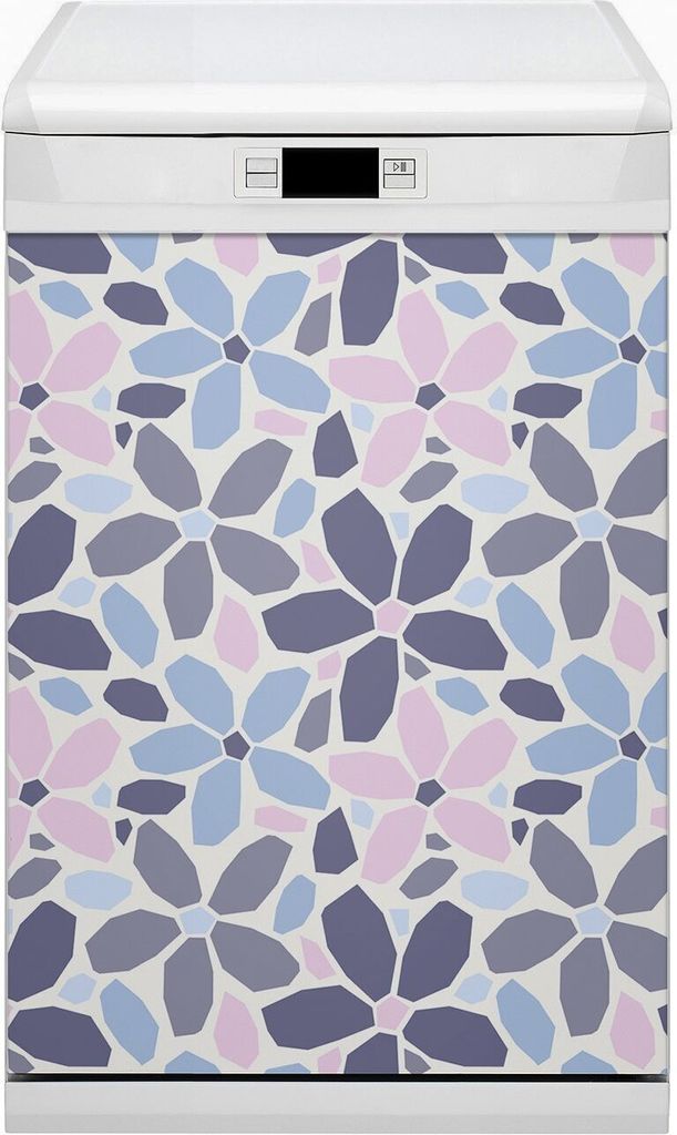 Magnet Folie für Geschirrspüler Küche Magnetmatte 45x80 cm Nachbildung Geschirrspüle - Blumengeometrie