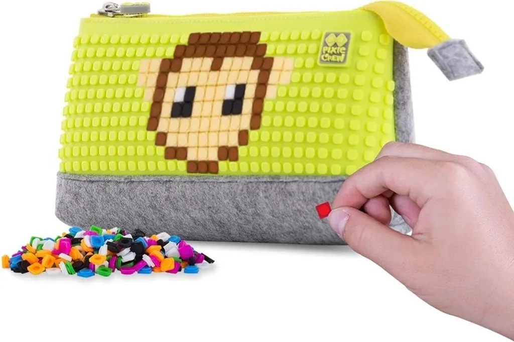 Valise PIXIE CREW grande taille Gris et Jaune Néon avec panneau silicone - 2