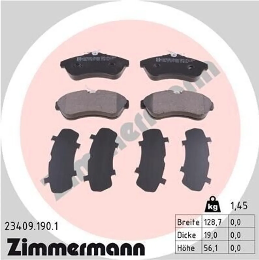Zimmermann 23409.190.1 Plaquettes de frein pour Citroën C2 et C3 I II