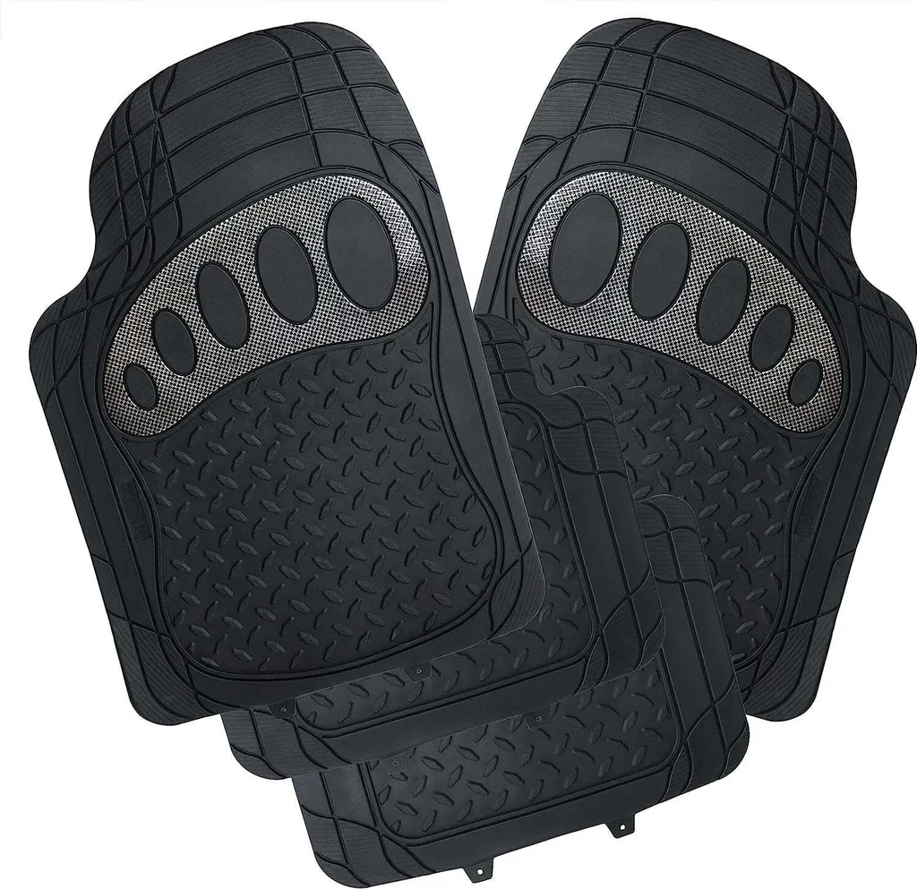 Tapis de sol voiture universels en caoutchouc noir - Pack complet 4x4