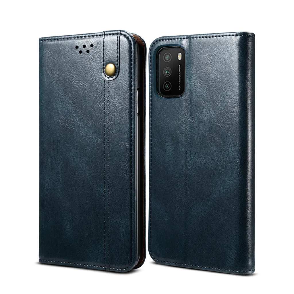 Custodia Xiaomi Poco M3 Blu | Cover Libro in Pelle con Stand Magnetica