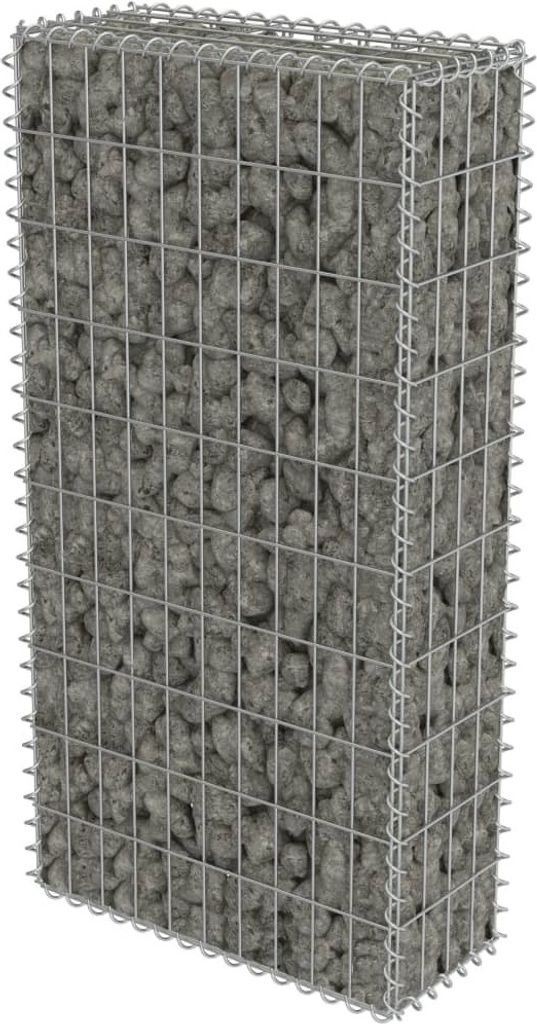 Gabionenwand mit Abdeckung Verzinkter Stahl 50×20×100 cm