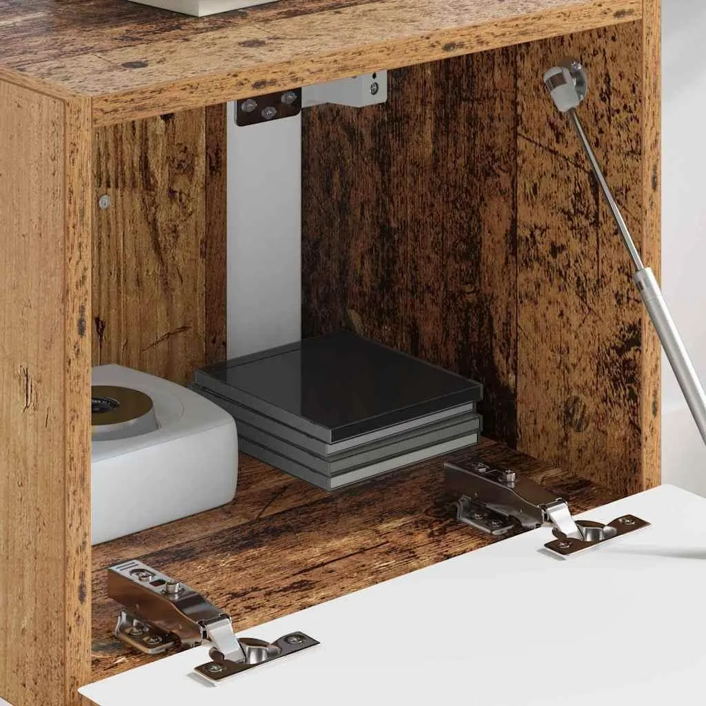 SYFAX™ Mobile TV Sospeso Legno Vecchio 60x31x29.5cm - Design Industriale - 4