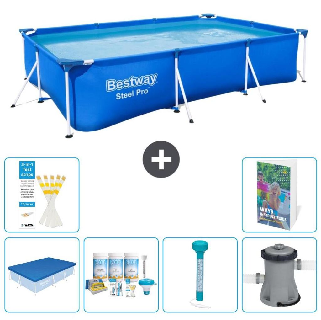 Bestway Steel Pro Rechteckig - 300x201x66 cm - 7-teilig S52