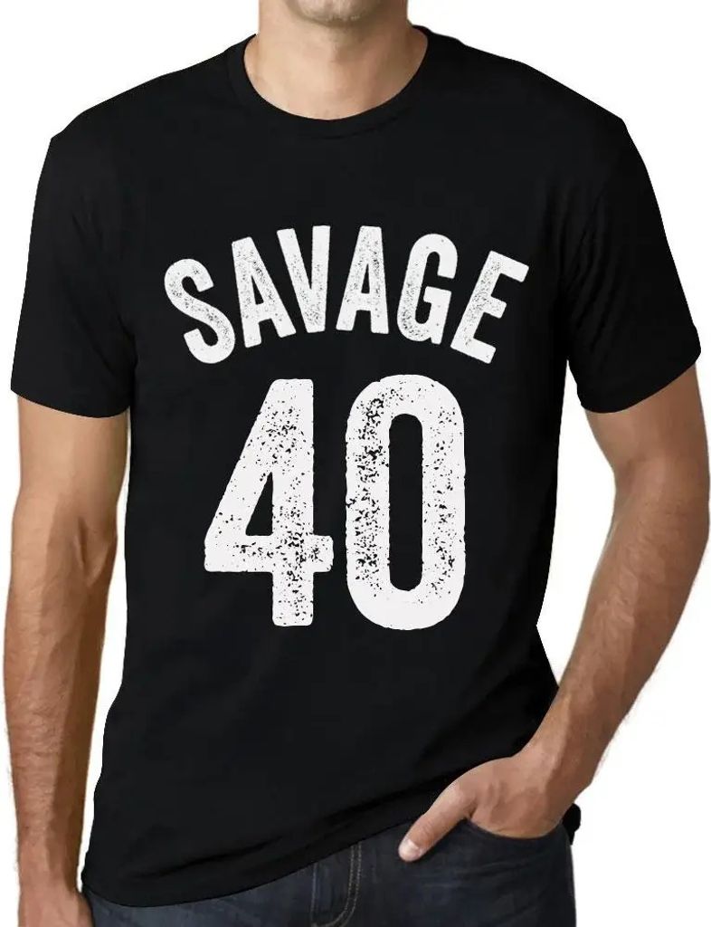 Herren Grafik T-Shirt Savage 40 Geschenk 40. Geburtstag Jahrestag 40 Jahre Jubiläum 40 Jährige Mann Jahrgang 1984 Kurzarm Lustige Druck