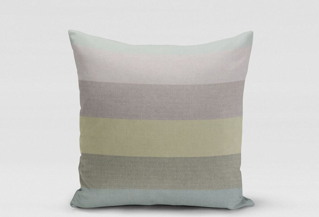 SCHÖNER LEBEN. Kissenhülle Streifen 9,5cm grau mint petrol grün Größe 60x60cm (HxB) 60x60cm (HxB) Größe