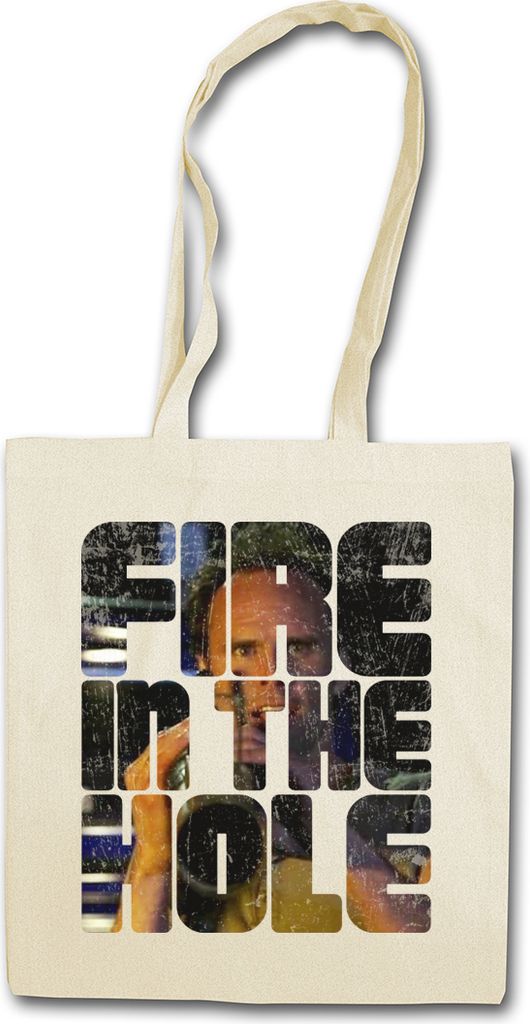 Urban Backwoods Fire In The Hole Boyd Crowder, Stofftasche, Farbe: Beige
