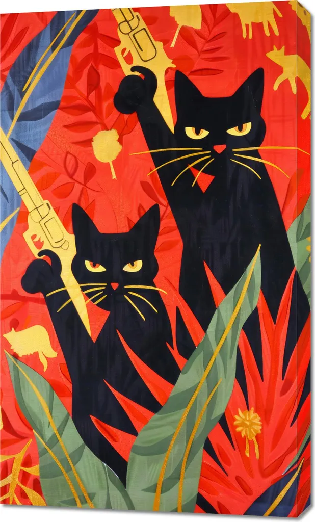 Image Jungle 60x100 cm : Tons nocturnes et design tropical moderne