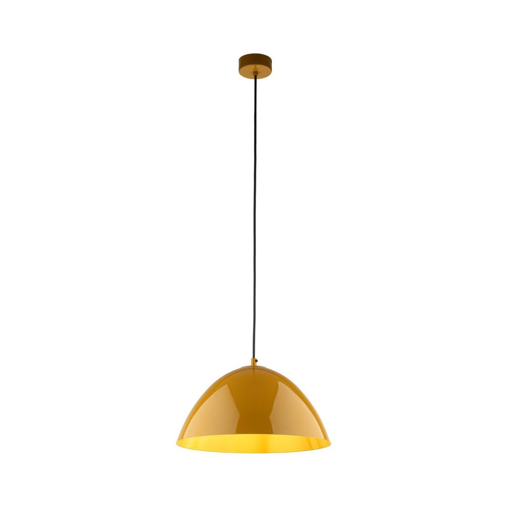 Hängelampe Metall Ø 34 cm rund H: max. 165 cm Ocker E27 Modern Pendelleuchte