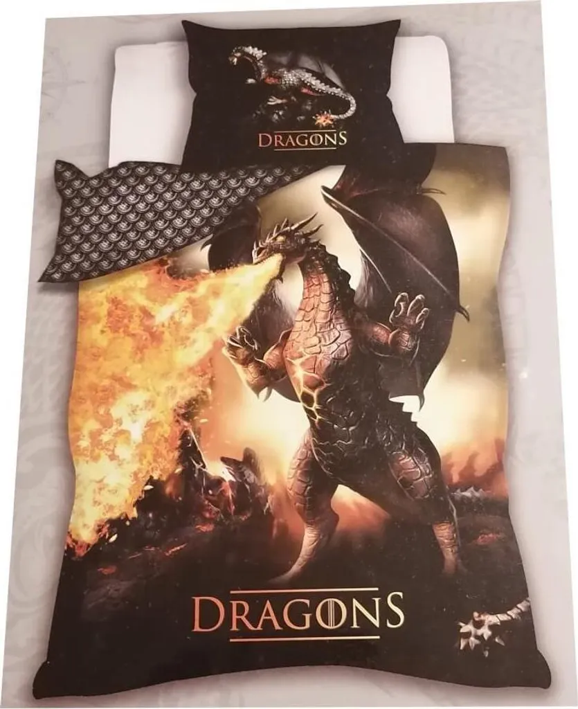 Faro Tekstylia Dragons 027 Biancheria da Letto 140x200 100% Cotone - 2