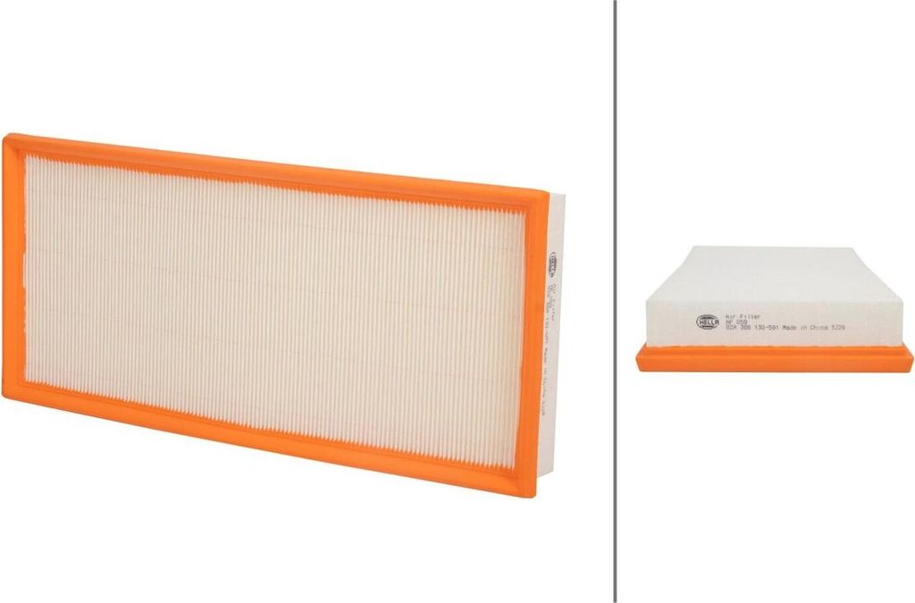 Luftfilter-Einsatz 394 x 181 mm HELLA für u.a. MERCEDES-BENZ A-KLASSE