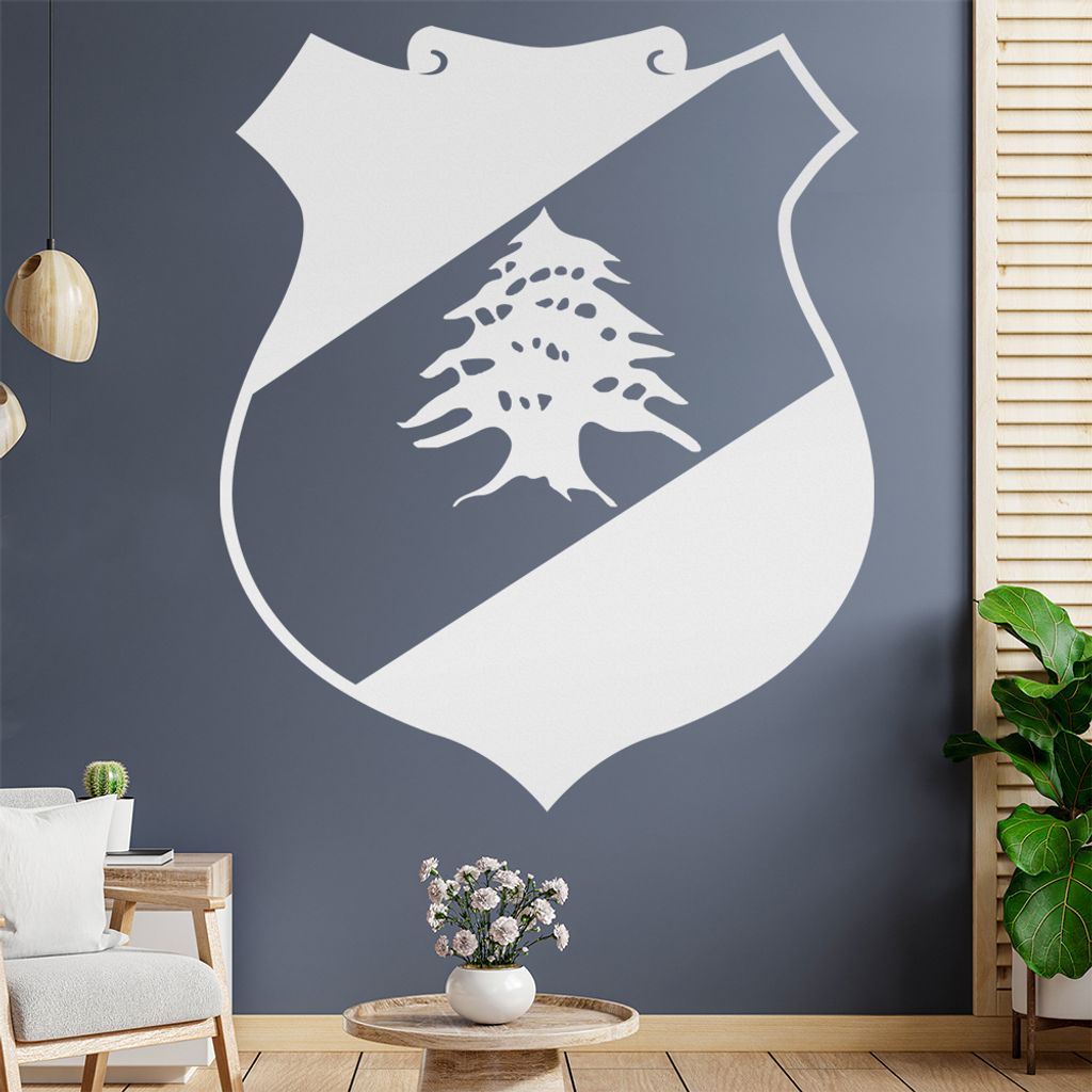Libanon Wappen Wandtattoo Wandaufkleber Wall Sticker - Dekoration, Küche, Wohnzimmer, Schlafzimmer, Badezimmer