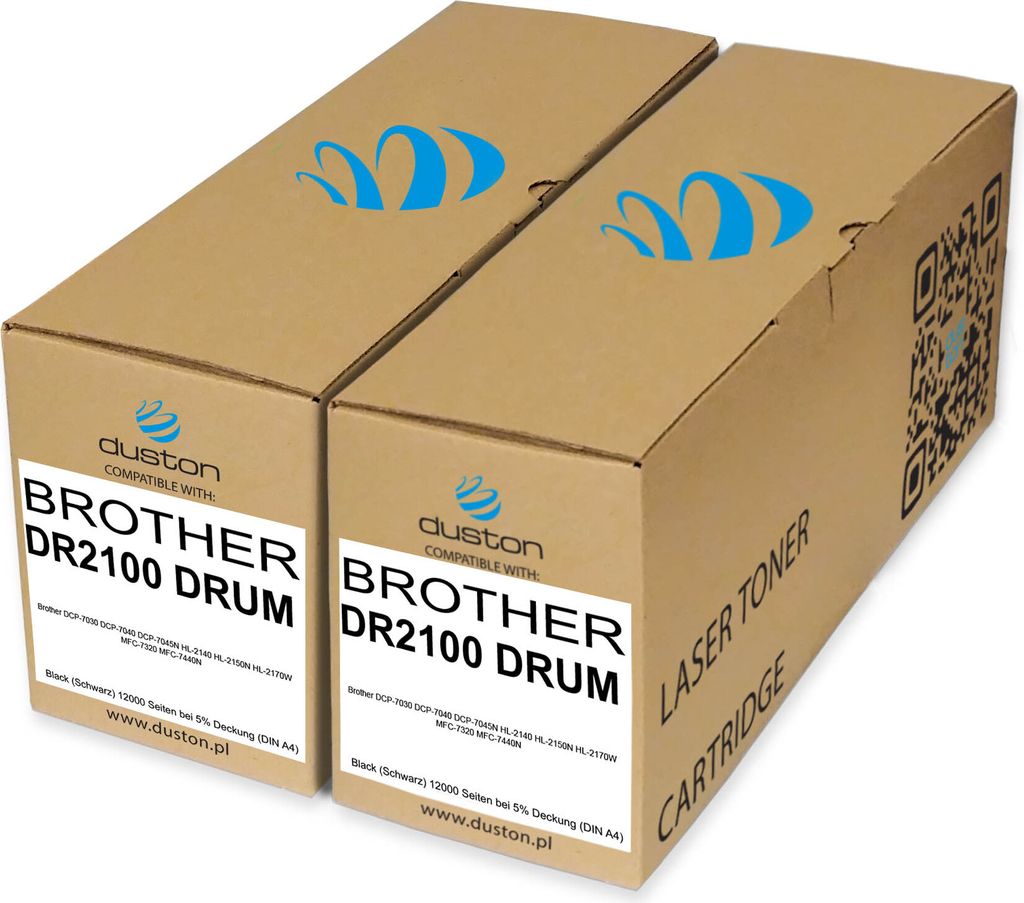 2x DR2100, DR-2100 Band Schwarz kompatibel mit Brother DCP-7030 DCP-7040 DCP-7045N HL-2140 HL-2150N HL-2170W MFC-7320 MFC-7440N