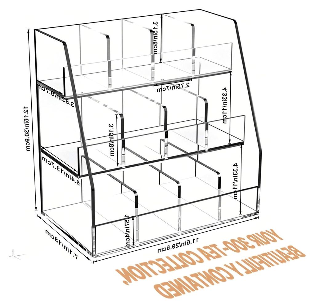 Teebeutel-Organizer aus Acryl, 3-stufiger Teebeutelhalter, Aufbewahrungsorganizer für Teebeutel, für Arbeitsplatten, Küchenschränke, Vorratskam...