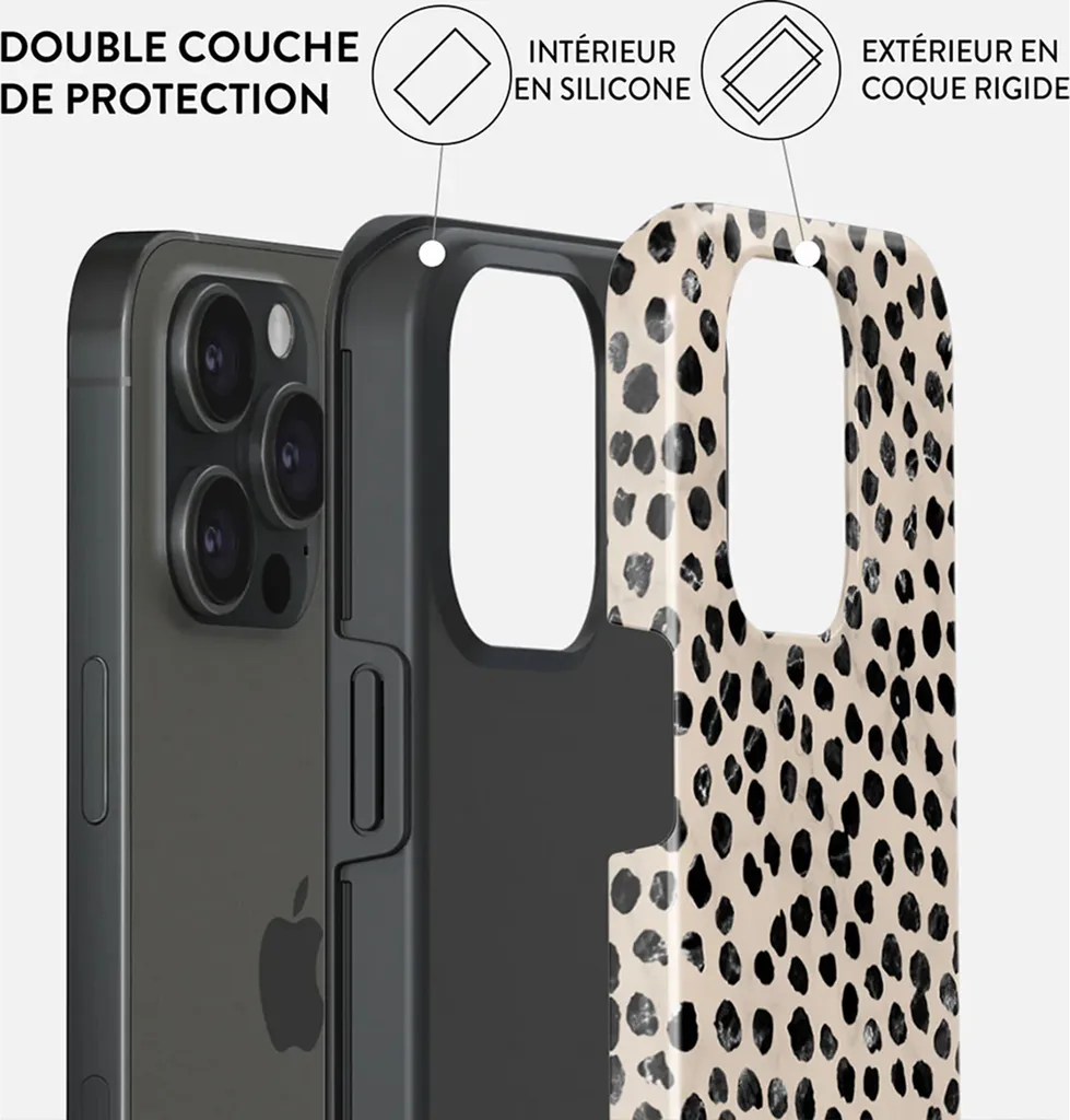 Coque iPhone 15 Pro Max Tough Double Couche Design Almond Latte