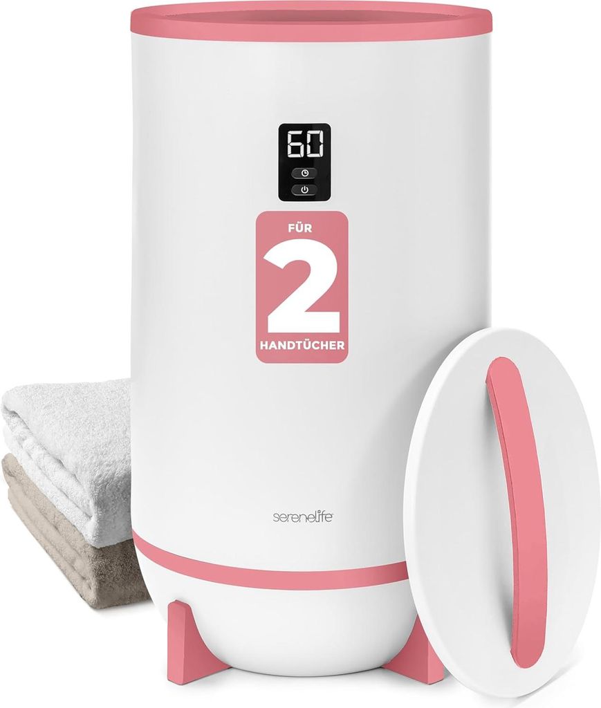 SereneLife Elektrischer Handtuchtrockner Eimer, Handtuchwärmer mit Timer, Tragbare Heizung Wärmegerät für Bad, Hotel, Spa & Wellness mit automa...