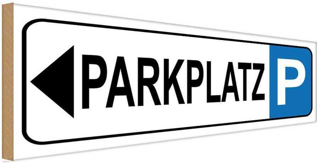 vianmo Holzschild 10x27 cm Parkplatz links Parkplatzschild Produktbild 