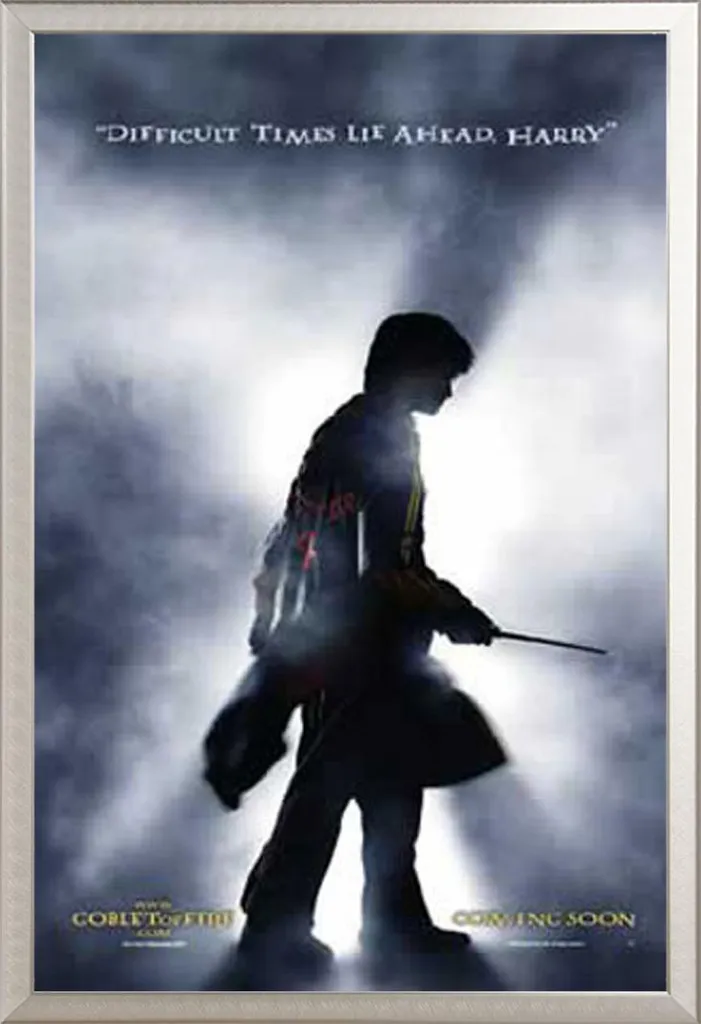 Affiche Harry Potter et la Coupe de Feu avec Cadre Shinsuke Argenté