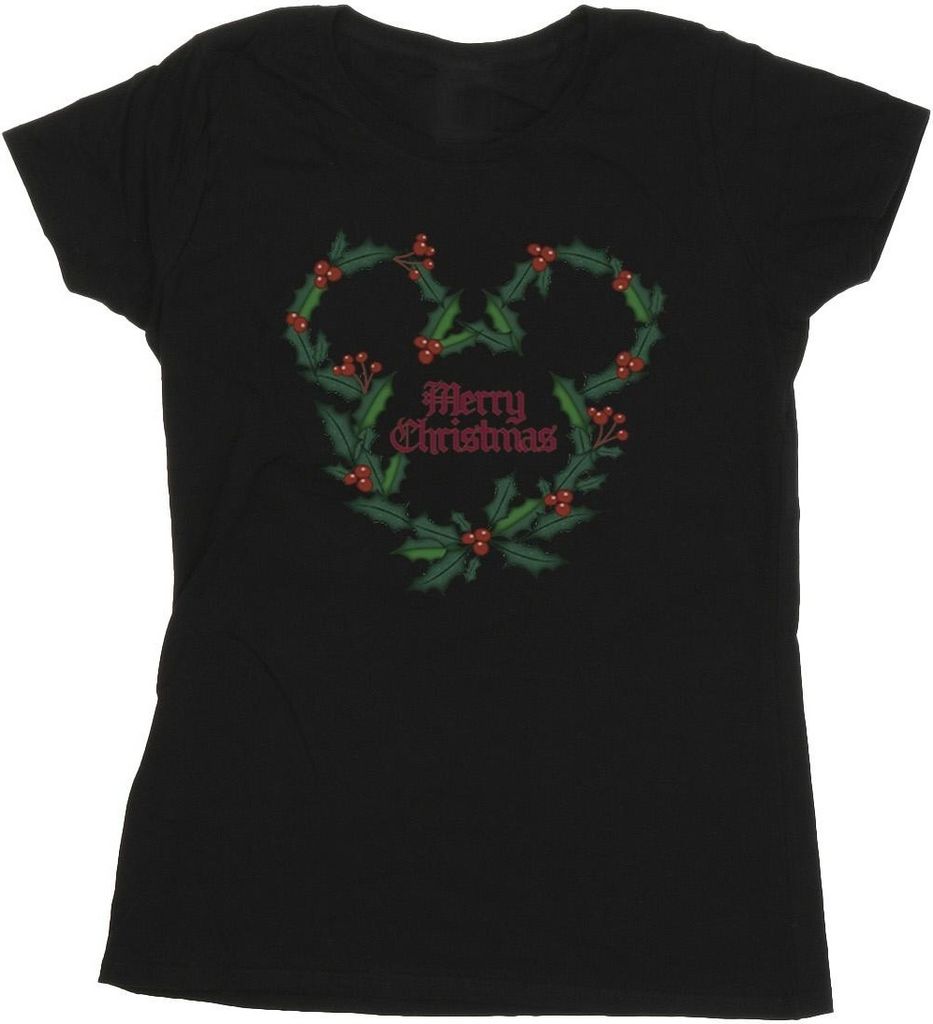 Disney - "Merry Holly" T-Shirt für Damen BI33551 (M) (Schwarz)