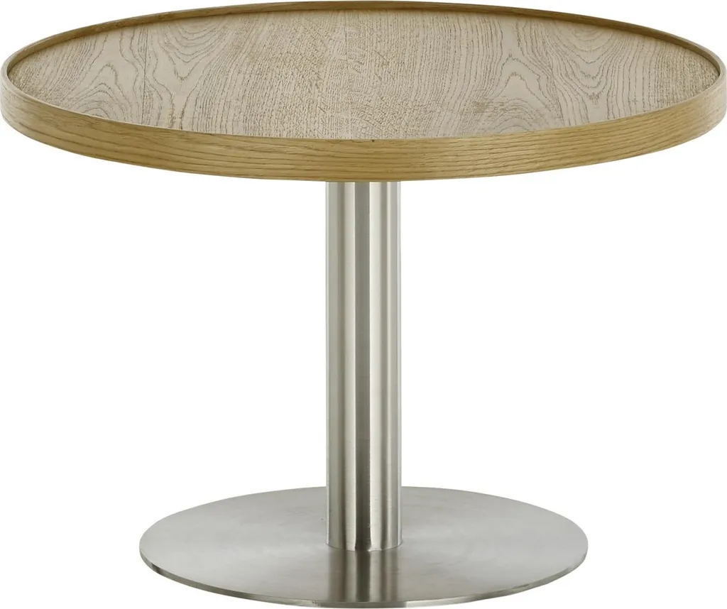 Table d'appoint MONTEVERDE en chêne véritable et piètement métal noir