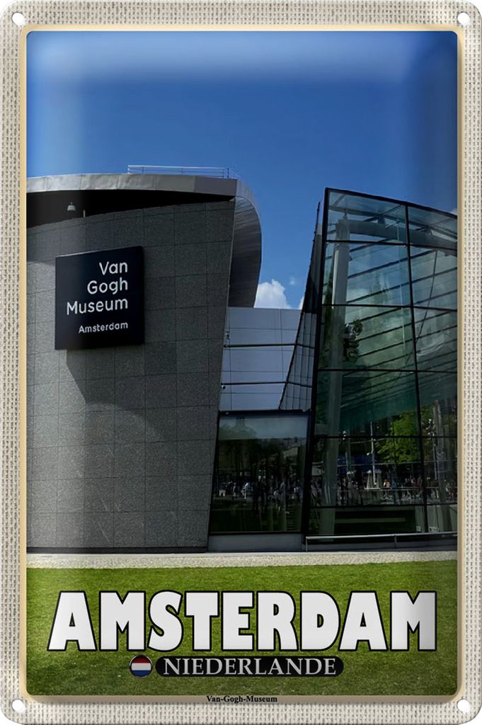 Blechschild Reise 40x30cm Amsterdam Niederlande Van-Gogh-Museum