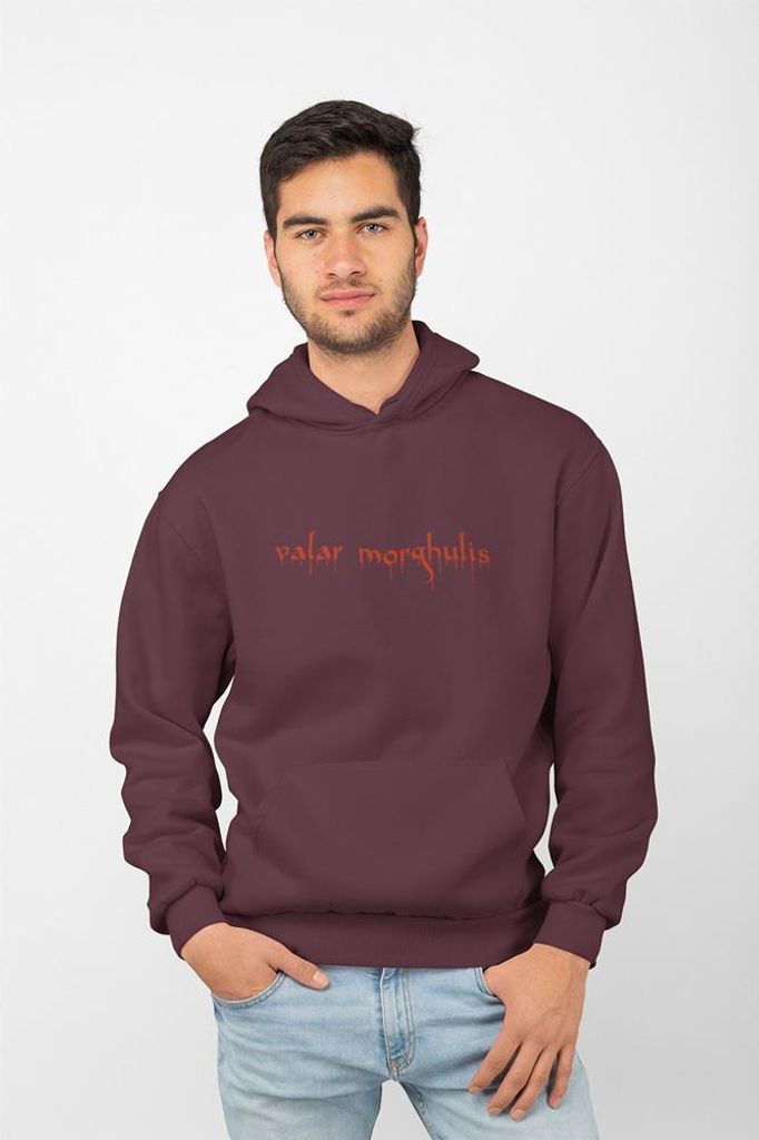 D&B Uni Hoodie MO00086 Valar Morghulis Burgund-Größe XL