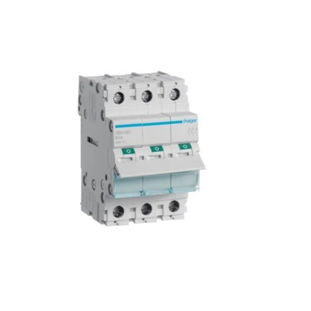 Interrupteur Hager SBN380 3P 80A contre les pannes réseau