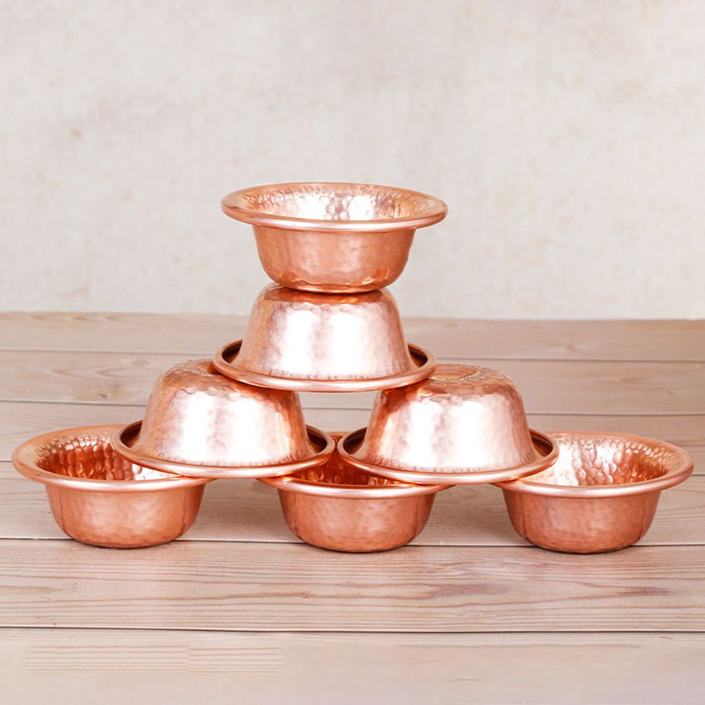 Buddhismus Heiliger Wasserschale handgefertigt klare Textur Kupfer Elegant Look Buddhist, die eine Schüssel für Yoga anbieten-Größen:9cm