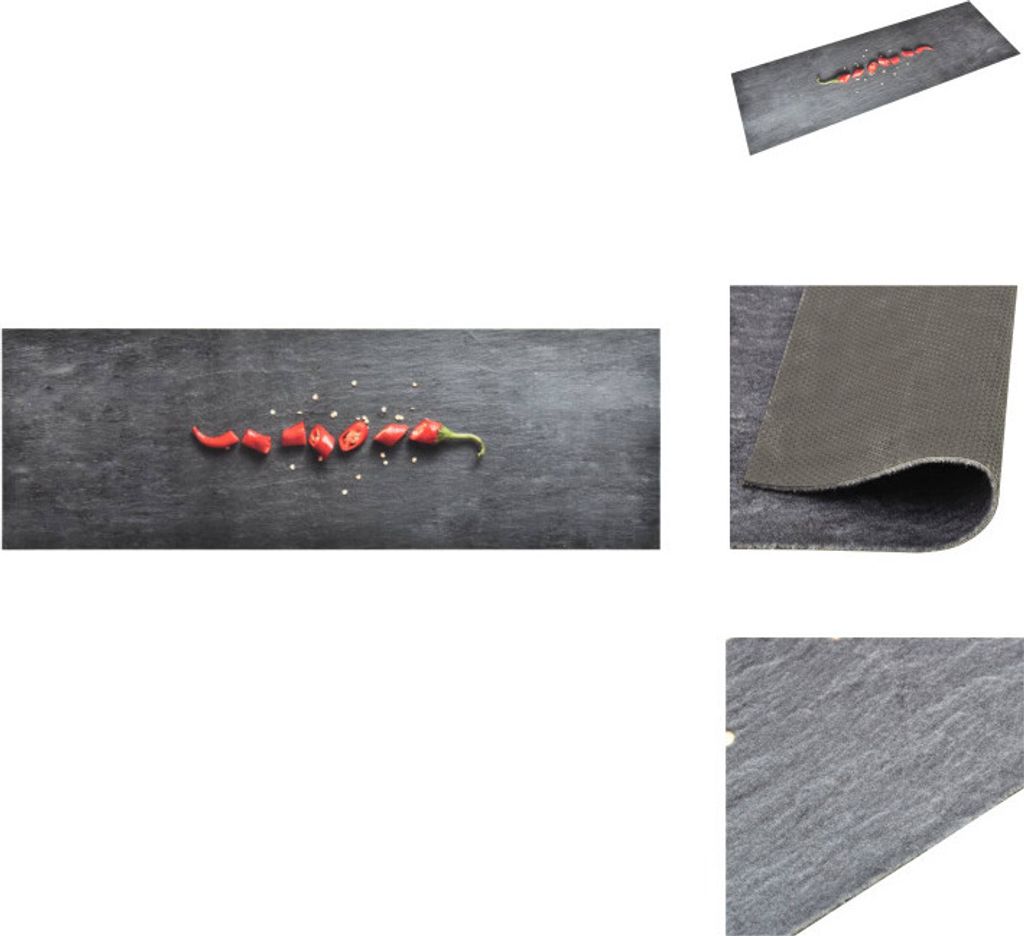 vidaXL Küchenteppich Waschbar Peperoni 60x300 cm - Fußmatten