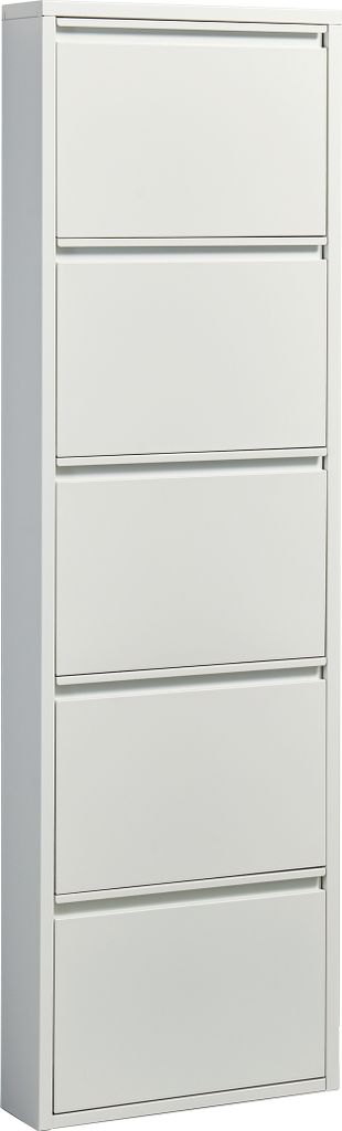 Schuhkipper >Bert< 5 Klappen, 10 paar Schuhe, in weiß, Metall - 51x170x16cm (BxHxT)