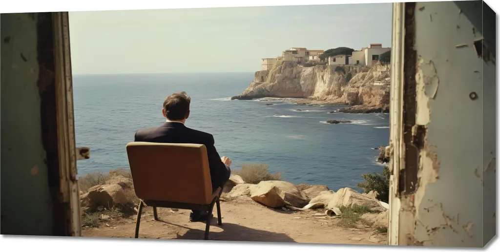 Quadro Moderno Mare 100x50 Solitaria Confronto sulla Costa | Urban Design