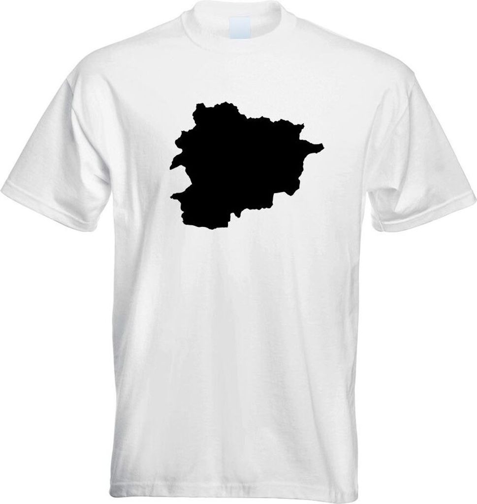 Kiwistar - T-Shirt - Weiss - Andorra Umriss Kontur Herren Funshirt Bedruckt Design Sprüche Spruch Motive - mit Motiv Bedruckt - Funshirt Design - ...