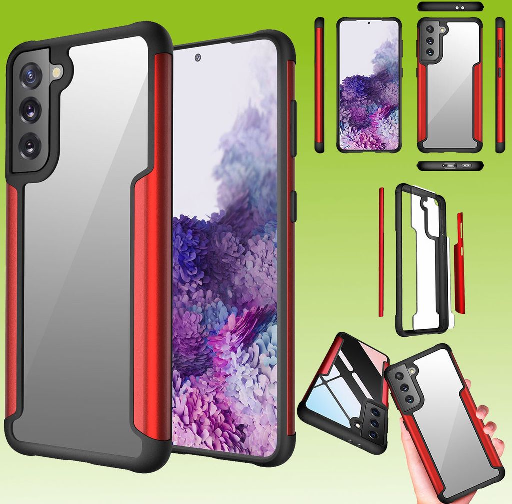 Für Samsung Galaxy S21 Hybrid Iron Man Rot Handy Tasche Etuis Hülle