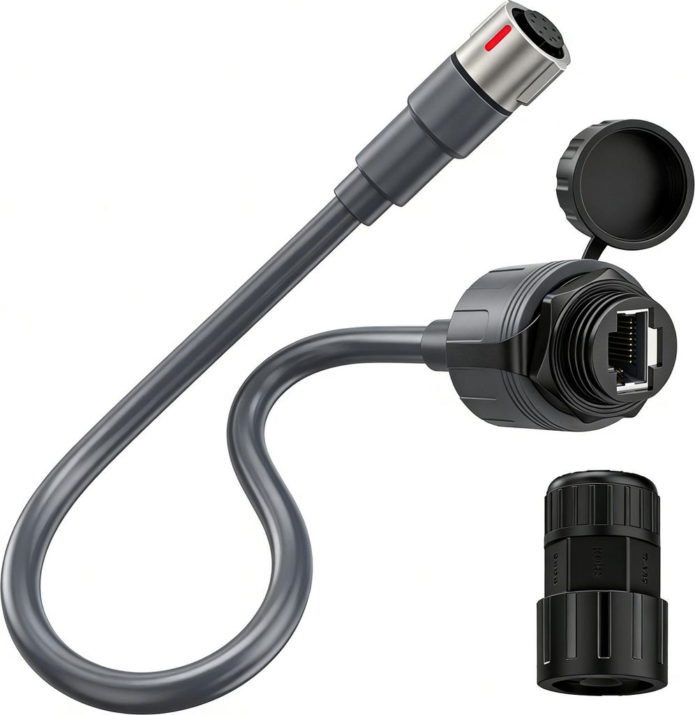 Ethernet Adapter Fit für Performance Gen3 SPX Stecker auf RJ45 Adapter IP68 Wasserdichtes 23AWG Kabel 2000Mbps Übertragung Verlängerung Stecker