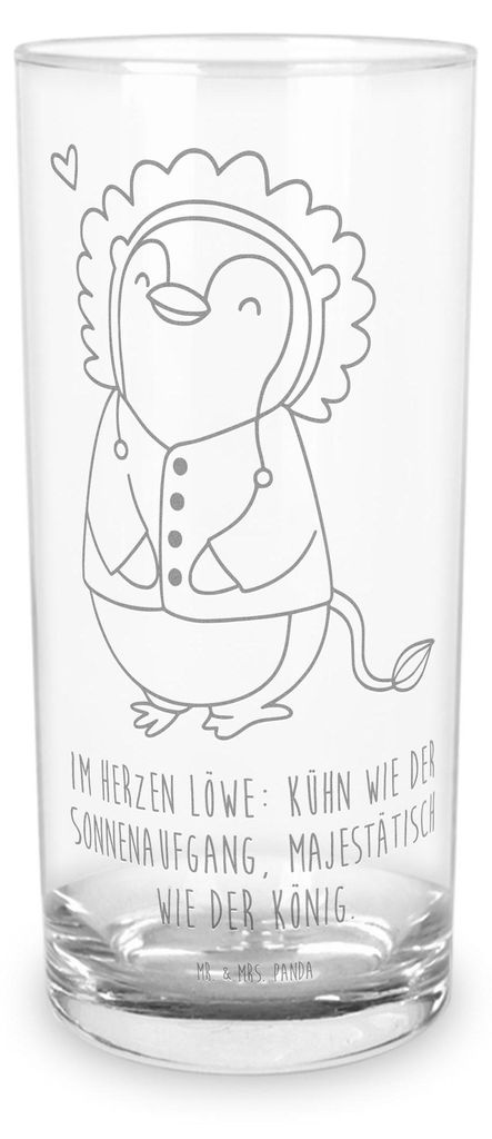 Mr. & Mrs. Panda Tumbler Löwe Astrologie 400 ml - Transparent - Geschenk, Sternzeichen, Cocktailglas, Geburtstagsgeschenk, Saftglas, Tierkreiszeic...