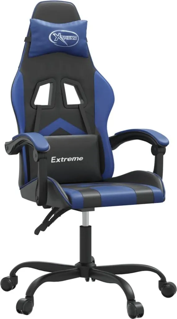 Sedia da Gaming Economica vidaXL Ecopelle Blu Nera - Offerta Online