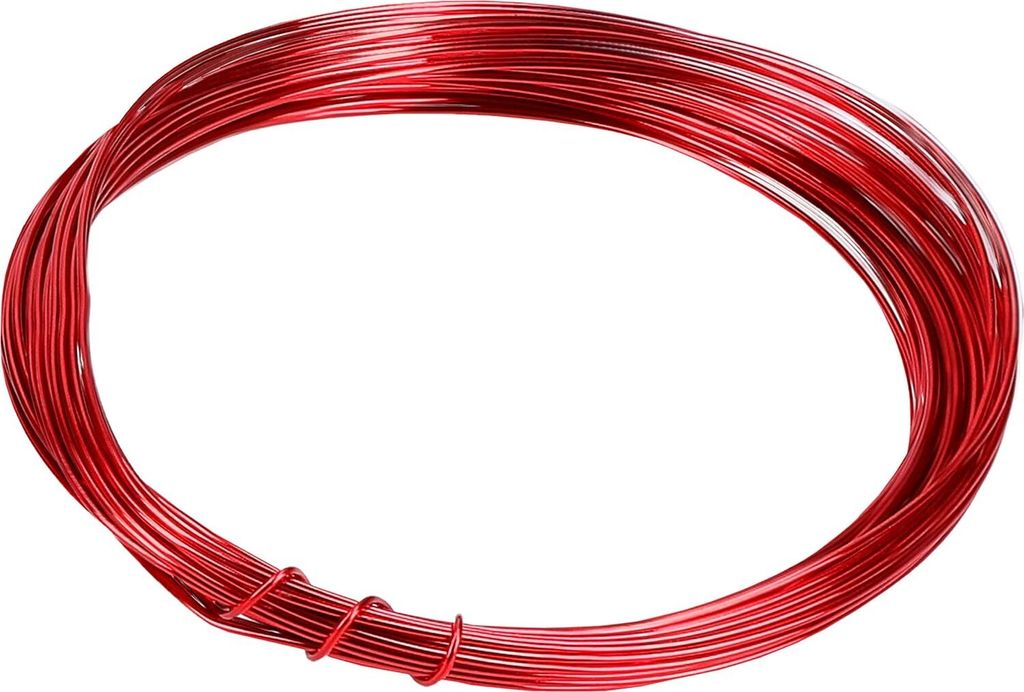 mumbi Aluminium Basteldraht 10m Rot (1mm), flexibler Dekodraht rostfrei DIY