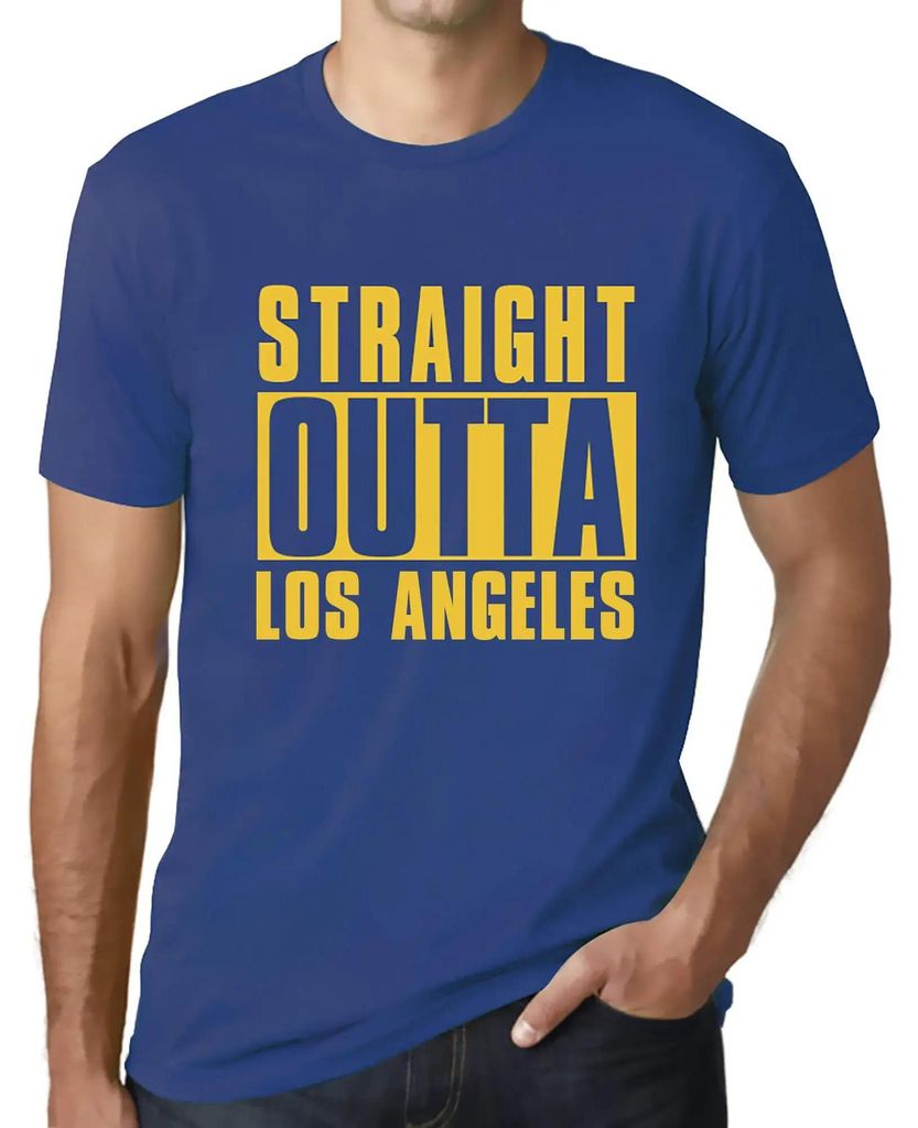 Herren Grafik T-Shirt Straight Outta Los Angeles Öko-Verantwortlich Vintage Jahrgang Kurzarm Lustige Druck Geburtstag Geschenk Mann